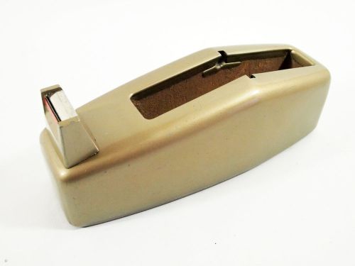 Vintage scotch tape dispenser c-23 large heavy duty gold toned 9&#034; long for sale