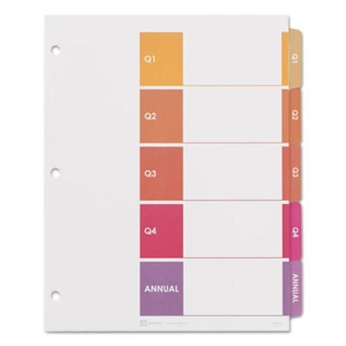 Avery Dennison 13153 Ready Index Table Of Contents Divider, Quarterly/annual,