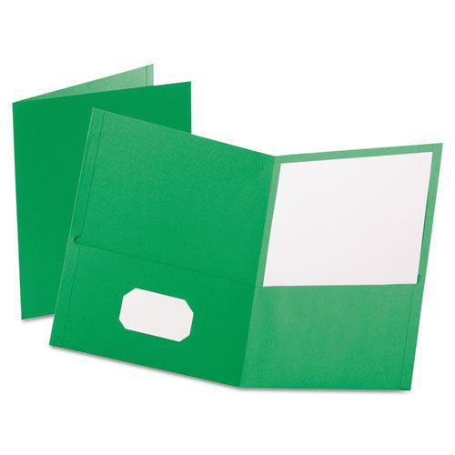 Twin-pocket folder, embossed leather grain paper, light green for sale