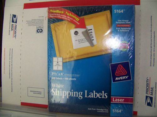 Avery 5164 White Mailing Laser Labels - 3 1/3&#034; Width X 4&#034;, New