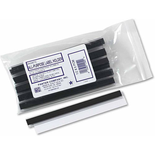 Heavy-Duty Label Holders Magnetic Backing Side Load, 6 x 1/2, Clear 10-Pack