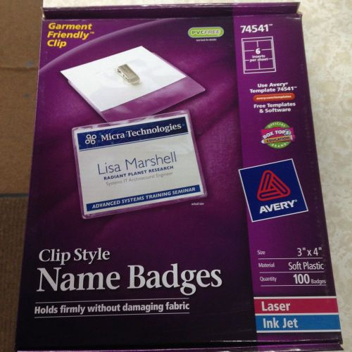 Avery 74541 Clip Style Name Badges