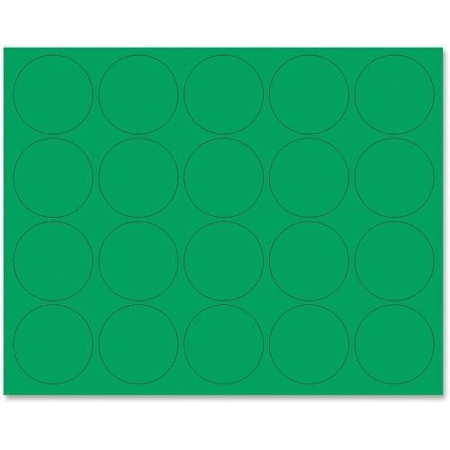MasterVision Magnetic Color Coding Dots - 0.75&#034; D - 20/Bag - Round - Green