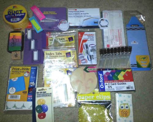 Office supply lot ink, tape, notepads, paperclips, name tags, index tabs, more! for sale
