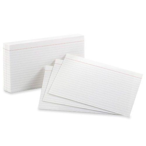 Oxford Ruled Index Cards - 5&#034; X 8&#034; - 85 Lb - Recycled - 100 / Pack - (ess51)