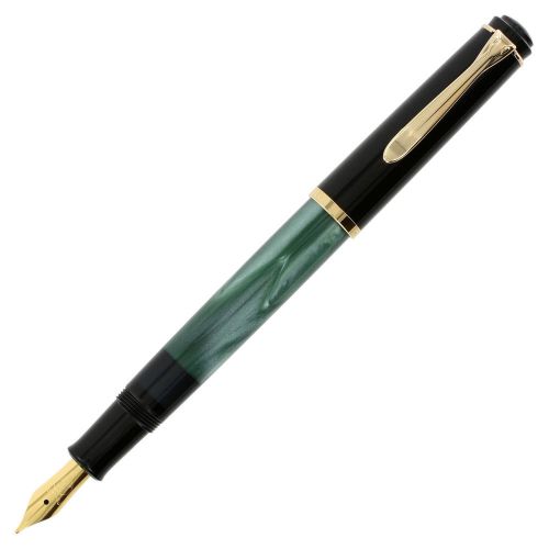 Pelikan tradition series 200 green marble gt medium point fountain pen - 994103 for sale