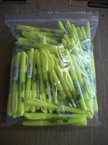 LOT OF 100 Yellow SHARPIE CHISEL TIP PREMIUM ACCENT HIGHLIGHTERS