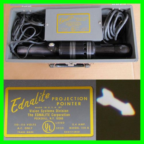 Vintage Ednalite Projection Pointer Model 120 A - 593 D Working With Case