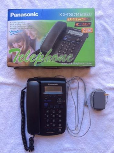 Panasonic KX-TSC14B 2-Line Integrated Phone w/ Call Waiting &amp; Caller ID