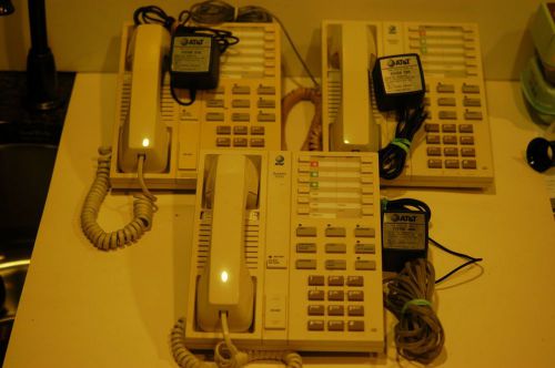 3 AT&amp;T SYSTEM 2000 TWO LINE COMMUNICATION SYSTEM PHONES