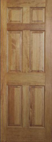 6 Panel 6&#039;8&#034; Solid Wood Stain Grade Interior Door