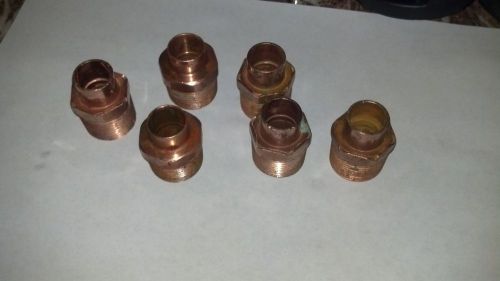 (6) 1/2-in x 3/4-in copper threaded adapter for sale