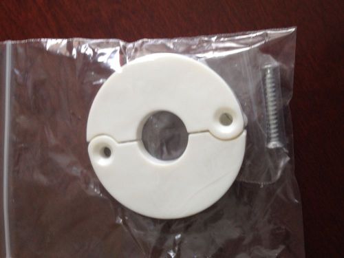 SPLIT PLASTIC ESCUTCHEON PIPE COVER PLATE COLLAR - White