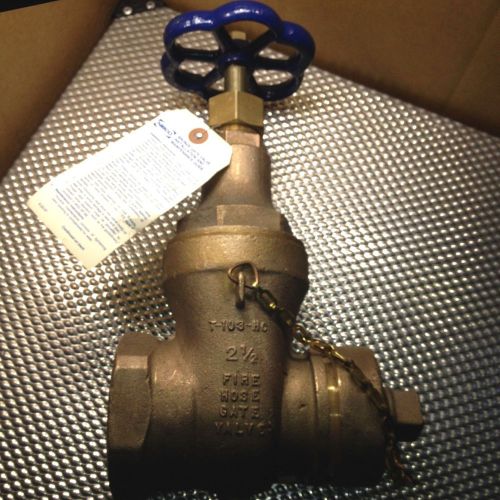 Nibco t-103-hc fire hose 2-1/2 in 125 bronze flanged gate valve *nsnb for sale