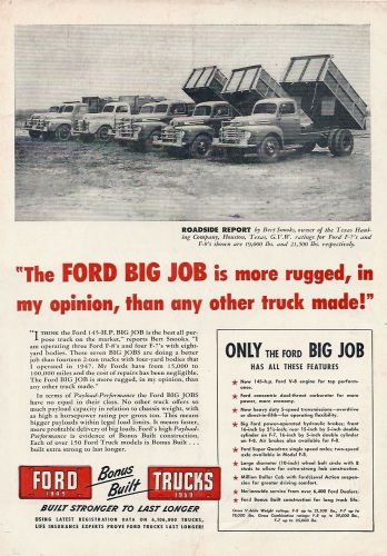 1949 FORD Trucks ad, F-7s and F-8s, Texas Hauling Co, Houston, Texas