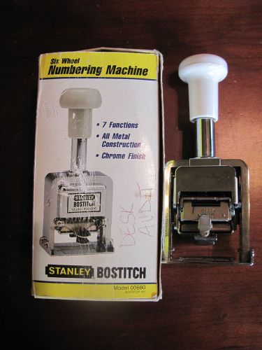 Bostitch Stanley 6 Wheel Numbering Machine With Box and ink Model #680