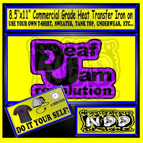 T-Shirt Heat Transfer DEAF Sign Language fingerspell ASL DEAF Jam Revolution