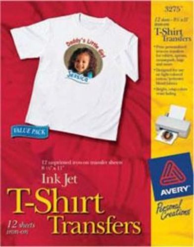 Avery Transfers Light T-Shirt Ink Jet 8-1/2&#039;&#039; x 11&#039;&#039; 12 Sheets