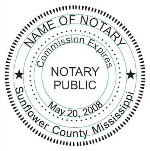 For Mississippi NEW Round Self-Inking NOTARY SEAL RUBBER STAMP