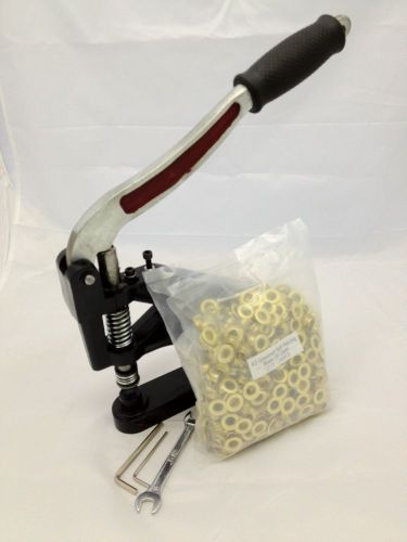 GROMMET MACHINE AND #2 DIE WITH 500 #2 BRASS GROMMETS - TOOL KIT INCLUDED!