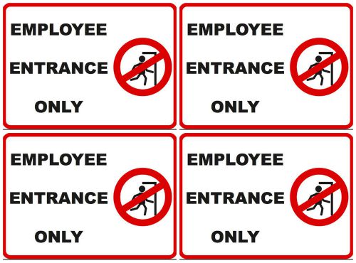 4x employee entrance only signs for business plaquard warning sinage door sign for sale