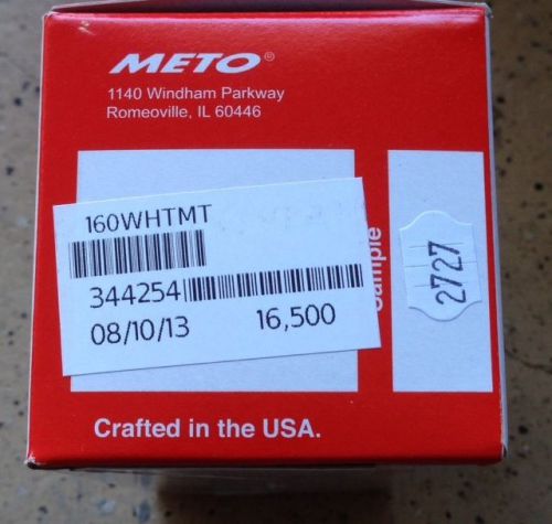 METO 5.16 WHITE LABELS  GENUINE METO FULL CASE OF 16 BOXES 264,000 LBLS +16 INK