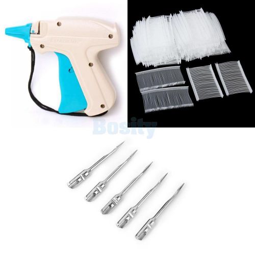 Clothing garment price label tagger tagging tag gun + 6 needles + 5000 2&#034; barbs for sale