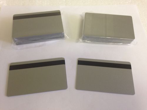 50 silver cr80 pvc cards - hico magstripe 2 track - cr80 .30 mil for id printers for sale