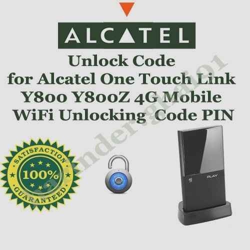 Unlock Alcatel One Touch Link Y800 Y800Z 4G Mobile WiFi Unlocking Code PIN