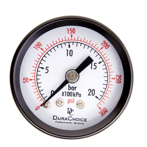 1-1/2&#034; Dry Utility Pressure Gauge - Blk.Steel 1/8&#034; NPT Center Back 300PSI