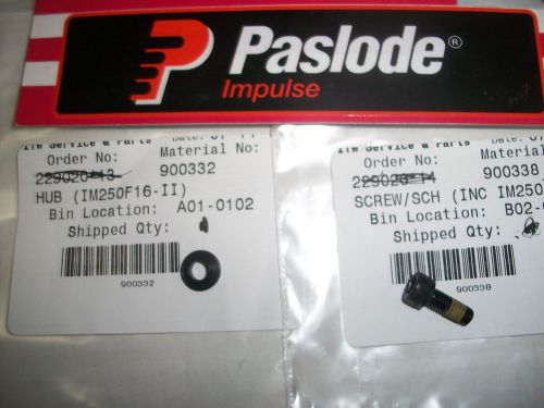 &#034;NEW&#034; Paslode # 900332 HUB and Paslode # 900338 Screw