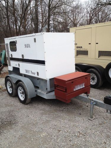 Boss 40kw trailer mounted diesel generator 1 &amp; 3 phase isuzu engine sound proof for sale
