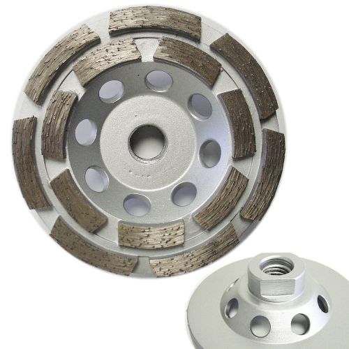 4” PREMIUM Double Row Concrete Diamond Grinding Cup Wheel 5/8&#034;-11 Arbor