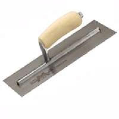 Marshalltown 11 in. x 4-1/2 in. Curved Wood Handle Finishing Trowel-MXS1