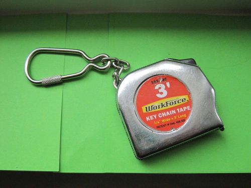 Work Force Metal 1 M/39&#034; Pocket Key Chain Locking Measuring Tape/Original Owner