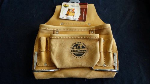 8 Pockets Leather Electrician Carpenter Tool Pouch Bag Nail Graintex ST1142 New