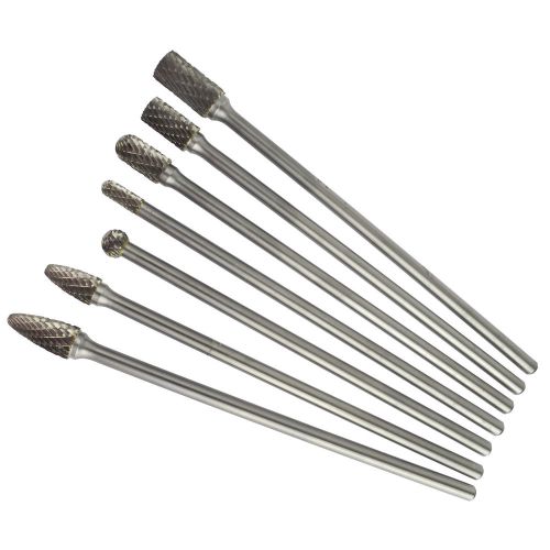 Tungsten carbide burr rotary files 7pc extra long set hole enlarger bergen at354 for sale