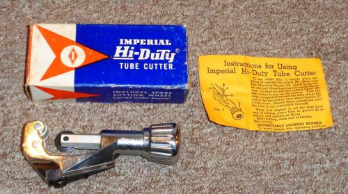 Vintage Imperial Hi-Duty Tube Cutter 274-FA 1/8&#034; to 1 1/8&#034; OD Tubing Box w/Instr
