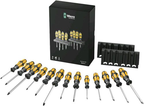 Wera big pack 900 industrial heavy duty professional 15pc screwdriver set +racks for sale