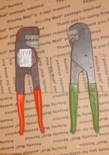 Lot Of 2 Shure Stake WT-137 Hand Crimp Tool Thomas &amp; Betts WT-232 Crimpers