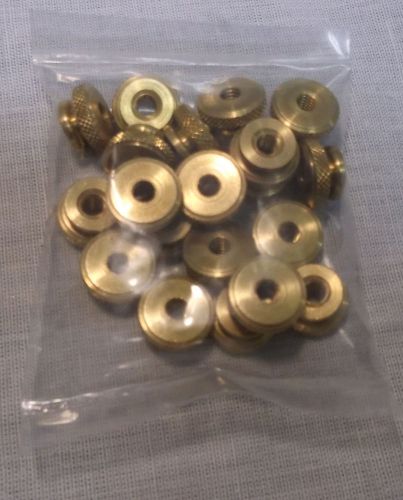 20 brass 4 mm thread x 0.7 pitch 7/16 OD Autolite Spark Plug Thumb Nuts