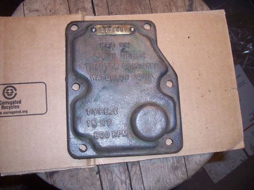 John Deere Type E 1 1/2 HP Engine Side Cover w/ serial tag