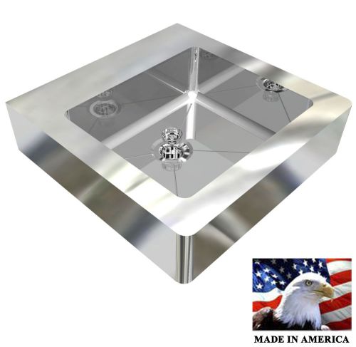 ADA HAND SINK HEAVY DUTY STAINLESS STEEL FLAT 18&#034;X18&#034; BOWL DEEP=5&#034; MADE IN USA