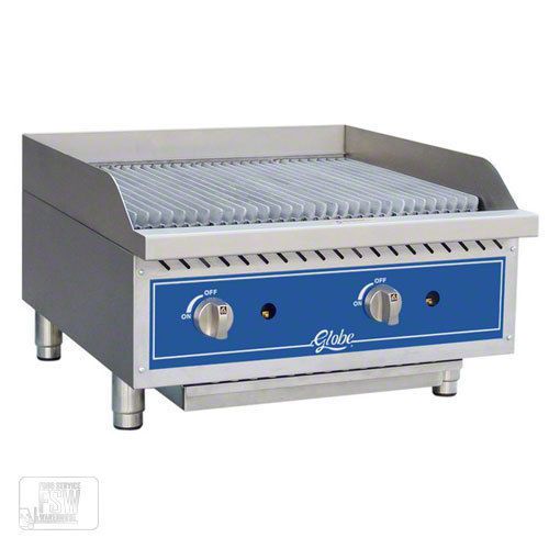 Globe 24&#034; Counter Top Gas Radiant Charbroiler, GCB24G-SR, Grill, New, Commercial