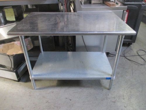 Avance Tabco 48&#034; Work Table with Undershelf  - Stainless Top, Galvanized Bottom
