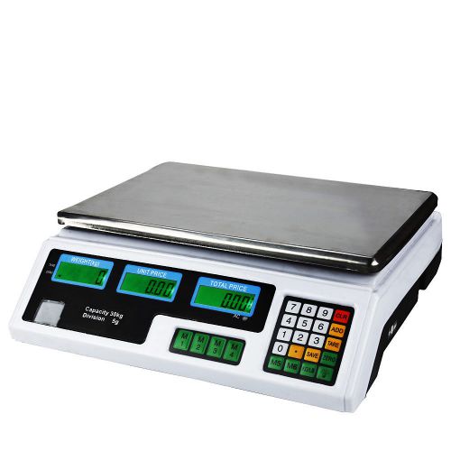 Deli Meat Food Price Computing Retail Digital Scale 60LB Fruit Produce Counting