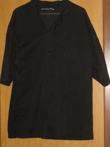 CHEF WORKS BLACK CHEF COAT SIZE L ( LARGE ) !!! COOK COOKING RESTAURANT CATERING