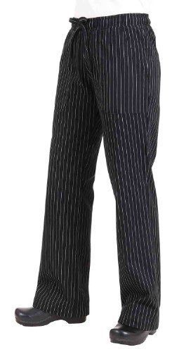 Chef Works BWOM-BPS Womens Chef Pants  Black and White Pinstripe  Size XS