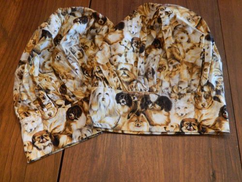 Chef&#039;s Hat set HIS HERS Dog LOVERS adjustable cooking kitchen FABRIC FABULOSITY