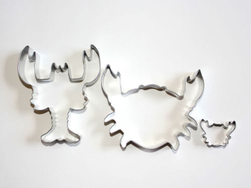 SET OF 3 SEAFOOD COOKIE CUTTERS FREE SHIPPING